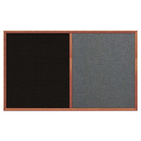 United Visual Products Slim Style Indoor Enclosed Corkboard, 18 UV501SCH-BLACK-DBURGU